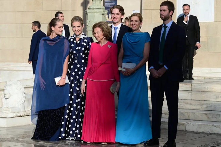 Irene Urdangarin deslumbra con vestido de alta costura en la boda de Teodora de Grecia