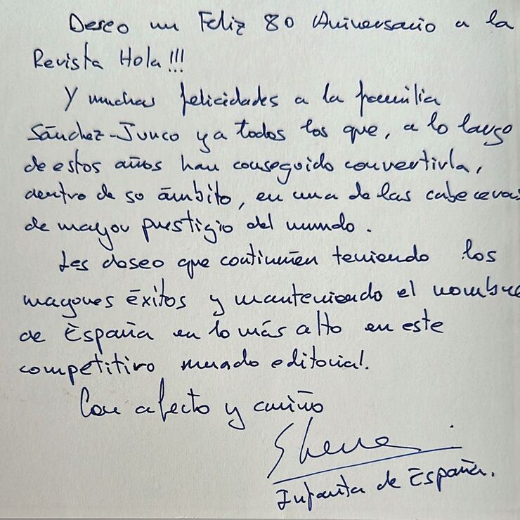 La infanta Elena celebra 60 años y envía un mensaje a ¡HOLA! en su 80 aniversario