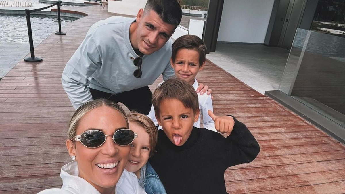 "Álvaro Morata celebra gol con sus hijos tras mudanza de Alice Campello a Milán"